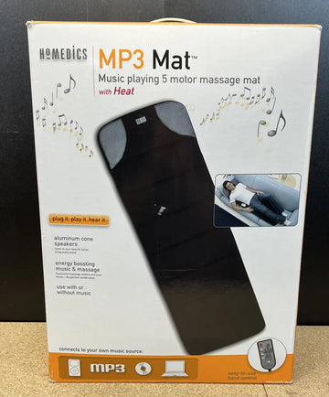 HoMedics MP3 Body Massage Mat with Heat, Full Body Vibrating Massage for Soothing Aches and Pains, 5 Vibration Motors for Full, Upper and Lower Back Pain, Pressure Activated Soothing Heat, Remote Control - Imported from UK